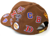 NLBM Negro Leagues Commemorative Cap Multi Logos Brown