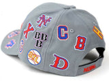 NLBM Negro Leagues Commemorative Cap Multi Logos Gray