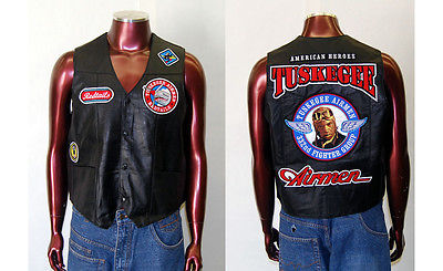 Tuskegee Airmen Leather Vest - Red Tails