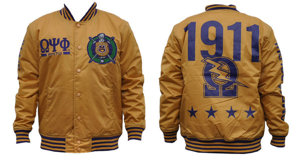 Omega Psi Phi Light Weight Jacket - Gold