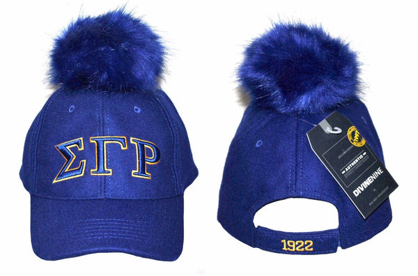 Sigma Gamma Rho Pom Pom Cap Blue