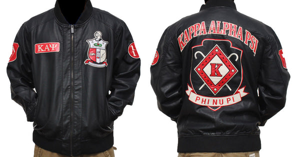 Kappa Alpha Psi PU Leather Jacket Black