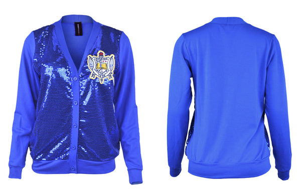 Sigma Gamma Rho Light Weight Sequence Cardigan Blue