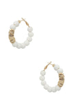 Clay Ball With Metal Accent Hoop Earring