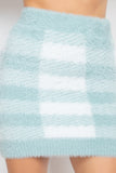 Plaid High-rise Fuzzy Mini Skirt
