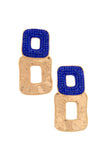 Double Square Rhinestone Post Earring