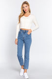 Long Slv Round Neck Viscose Sweater