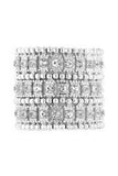 Metal Rhinestone Wide Stretch Bracelet