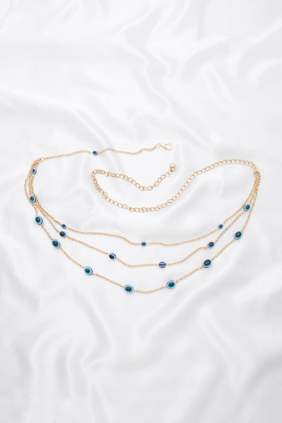 Multi Evil Eye Chain Link Hook Belt