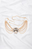 Rhinestone Tiger Head Multi Layer Chain Link Hook Belt