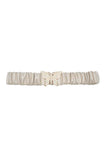 Rhinestone Pave Butterfly Ruched Elastic Back Belt