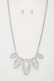 Marquise Rhinestone Link Metal Necklace