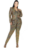 Plus Disco Metallic Sequins 2 Piece Jacket Set