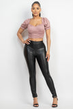 Ruching Puff Sleevetop
