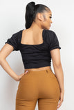Ruching Puff Sleevetop