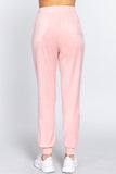 Waist Elastic Velour Long Jogger Pants