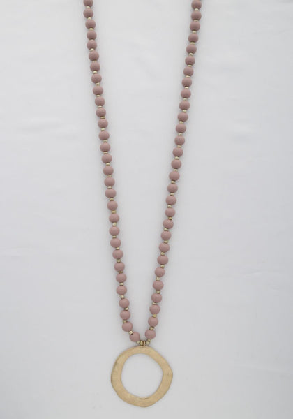 Circle Pendant Beaded Necklace