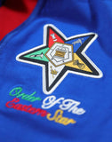 Order of the Eastern Star M4 Sequin Patch Cardigan Royal Blue