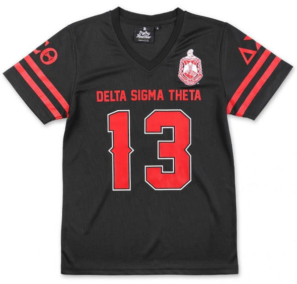 Delta Sigma Theta M1 Football Jersey Tee Black