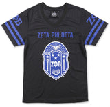 Zeta Phi Beta M1 Football Jersey Tee Black