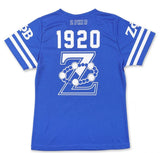 Zeta Phi Beta M1 Football Jersey Tee Royal Blue