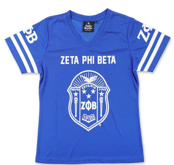 Zeta Phi Beta M1 Football Jersey Tee Royal Blue