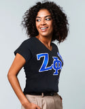 Zeta Phi Beta Rho V-Neck Tee Black