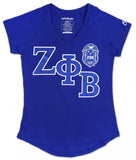 Zeta Phi Beta Rho V-Neck Tee Royal Blue