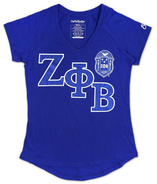 Zeta Phi Beta Rho V-Neck Tee Royal Blue