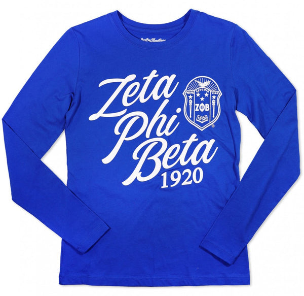 Zeta Phi Beta M3 Long Sleeve Tee Royal Blue