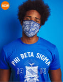 Phi Beta Sigma Printed Face Mask with Filter Pocket