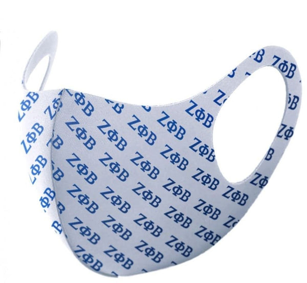 Zeta Phi Beta Summer Breathable 3-D Face Mask White