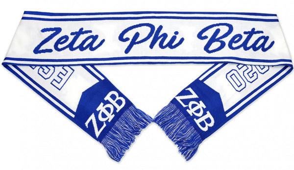 Zeta Phi Beta M6 Scarf White