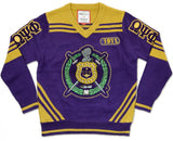 Omega Psi Phi V-Neck Sweater Cardigan Purple